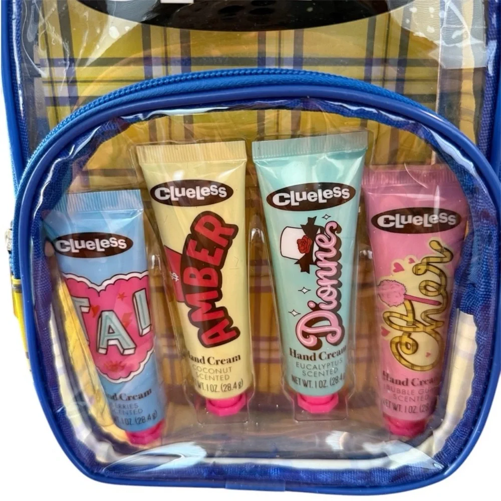 New Clueless Blue Plaid Backpack with Hand Cream Set